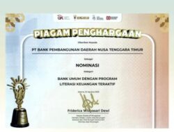 Bank NTT Dapat Penghargaan Financial Literacy Award 2025