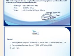 Bank NTT Akan Gelar RUPS LB Awal November 2025